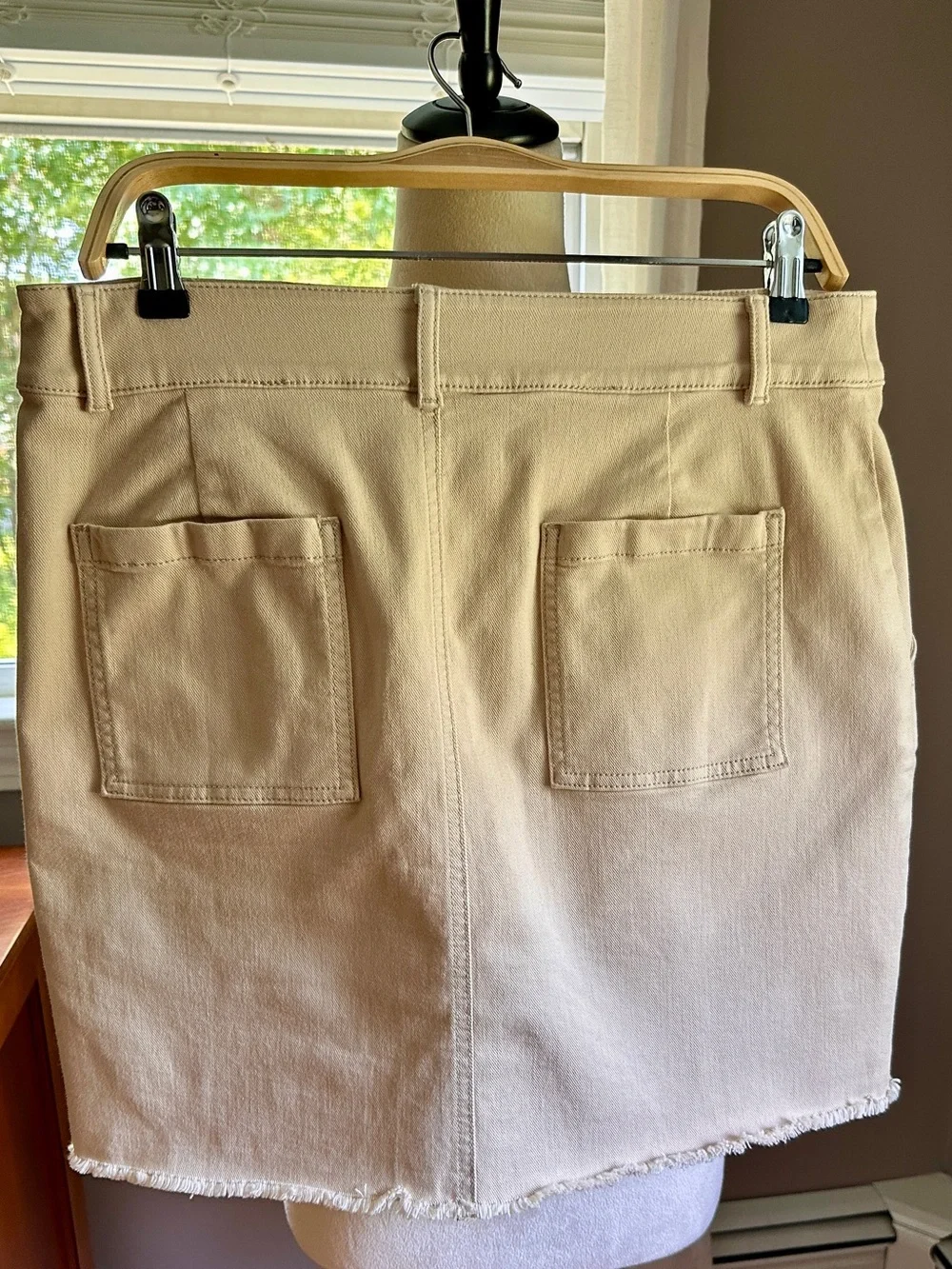 LOFT Beige A-Line Cargo Pocket Skirt